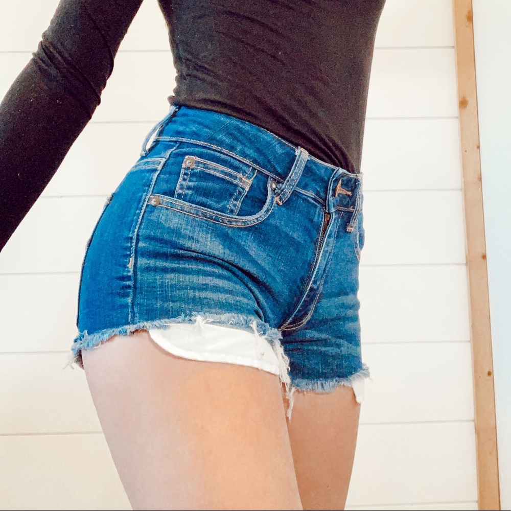 american eagle ripped Jean shorts